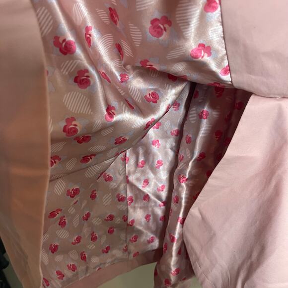 Betsy Johnson blush pink rose button trench coat sz 3X - Picture 7 of 8